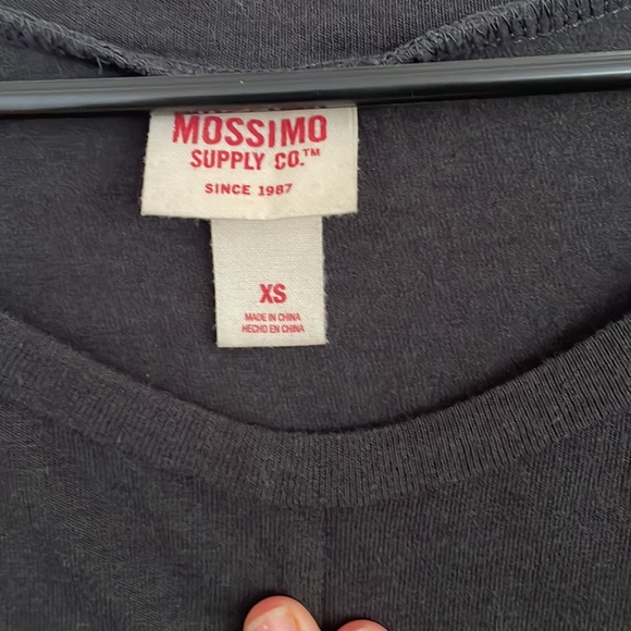 Mossimo 💖Bundle It💖 Gray Short Sleeve Shirt with Ruffle Sleeves and Tie Detail - Picture 4 of 5